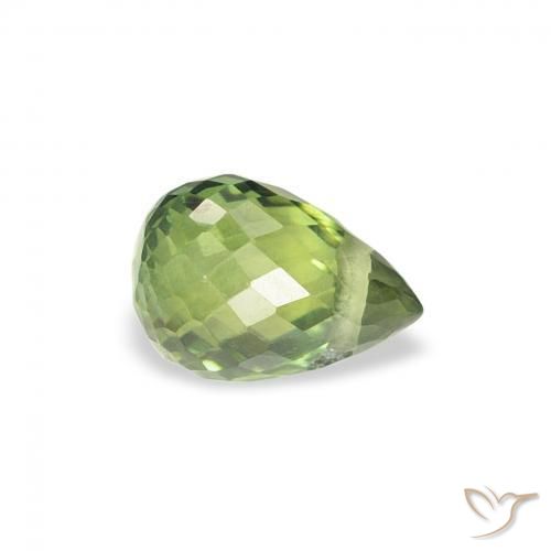 Zaffiro Verde scuro naturale da 0.71 ct, Taglio briolette, VS