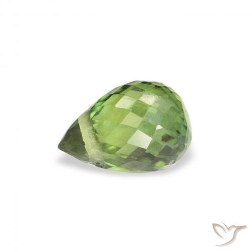 Zaffiro Verde scuro naturale da 0.71 ct, Taglio briolette, VS