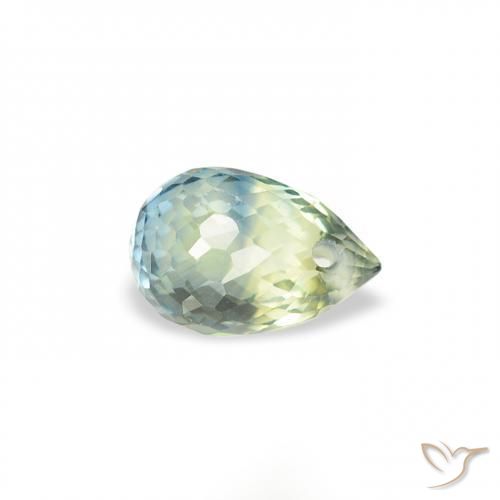 Zaffiro Teal-blu naturale da 0.68 ct, Taglio briolette, VS