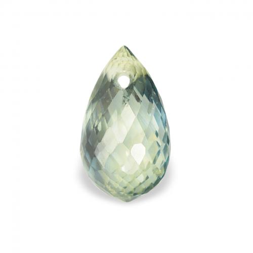 Zaffiro Verde Pera Chiaro naturale da 0.80 ct, Taglio briolette, VS