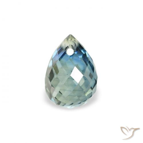 Zaffiro Teal-blu naturale da 0.65 ct, Taglio briolette, VS
