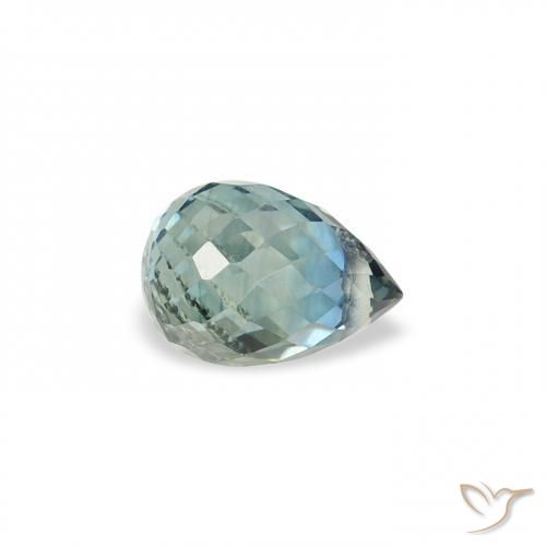 Zaffiro Teal-blu naturale da 0.65 ct, Taglio briolette, VS