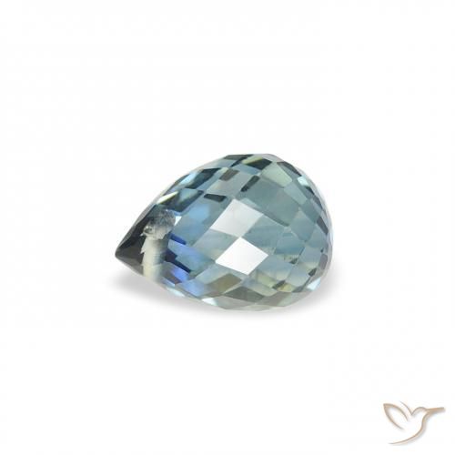 Zaffiro Teal-blu naturale da 0.65 ct, Taglio briolette, VS