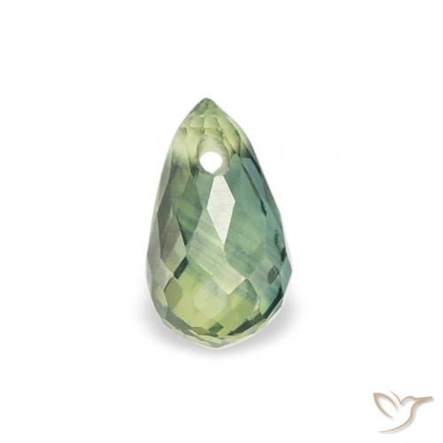 0.42ct Naturale Verde chiaro Zaffiro, Taglio briolette, VS