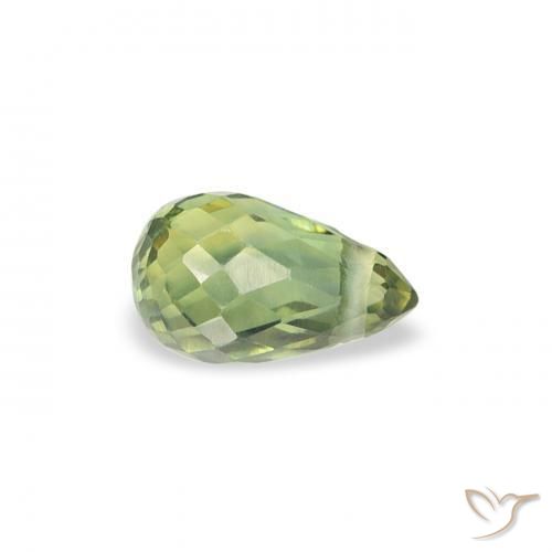 Zaffiro Verde chiaro naturale da 0.42 ct, Taglio briolette, VS