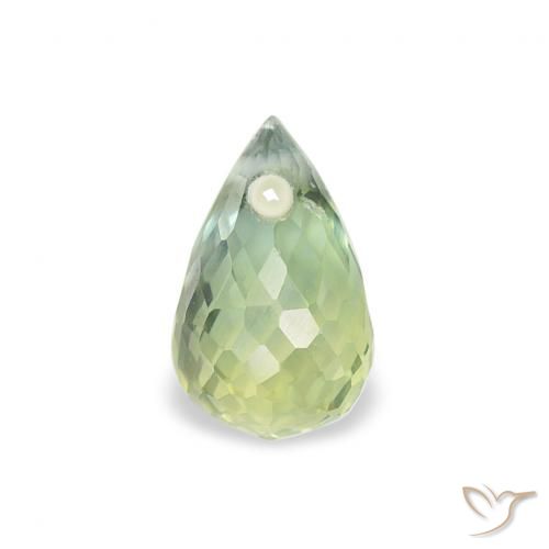 Zaffiro Verde Salvia Chiaro naturale da 0.74 ct, Taglio briolette, VS