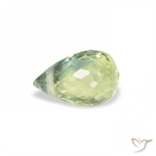 Zaffiro Verde Salvia Chiaro naturale da 0.74 ct, Taglio briolette, VS