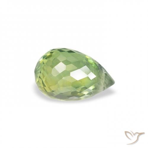 Zaffiro Verde chiaro naturale da 0.81 ct, Taglio briolette, VS