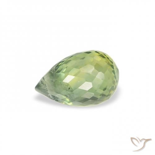 Zaffiro Verde chiaro naturale da 0.81 ct, Taglio briolette, VS