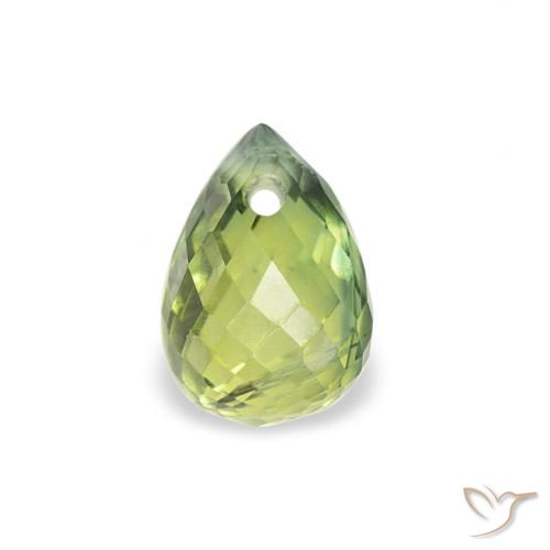 0.59ct Naturale Verde oliva Zaffiro, Taglio briolette, VS