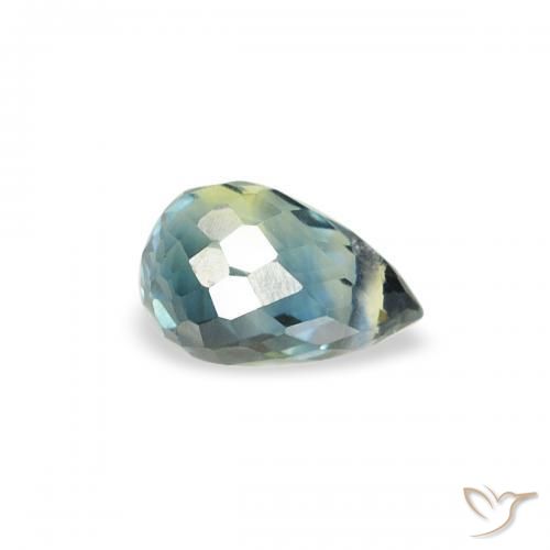Zaffiro Teal-blu naturale da 0.38 ct, Taglio briolette, VS