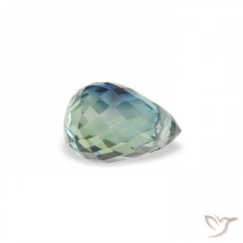 Zaffiro Teal-blu naturale da 0.61 ct, Taglio briolette, VS-SI