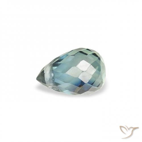 Zaffiro Teal-blu naturale da 0.61 ct, Taglio briolette, VS-SI