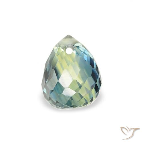 Zaffiro Teal-blu naturale da 0.71 ct, Taglio briolette, VS