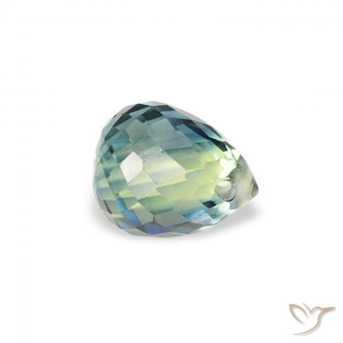 Zaffiro Teal-blu naturale da 0.71 ct, Taglio briolette, VS