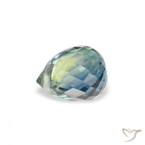 Zaffiro Teal-blu naturale da 0.71 ct, Taglio briolette, VS