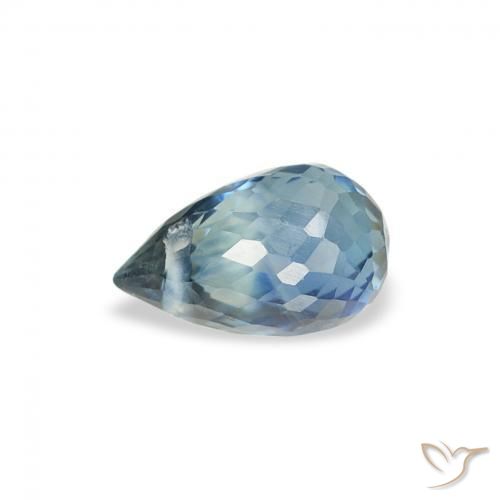 Zaffiro Teal-blu naturale da 0.61 ct, Taglio briolette, VS