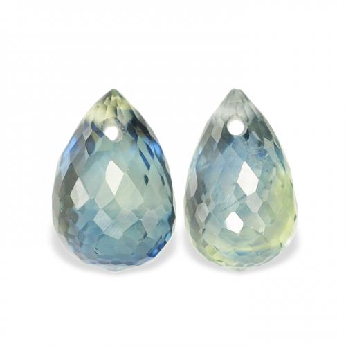 Gemme di Zaffiro Teal-blu naturale da 1.48 ct, Taglio briolette, VVS-VS