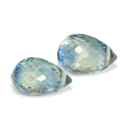 Gemme di Zaffiro Teal-blu naturale da 1.48 ct, Taglio briolette, VVS-VS