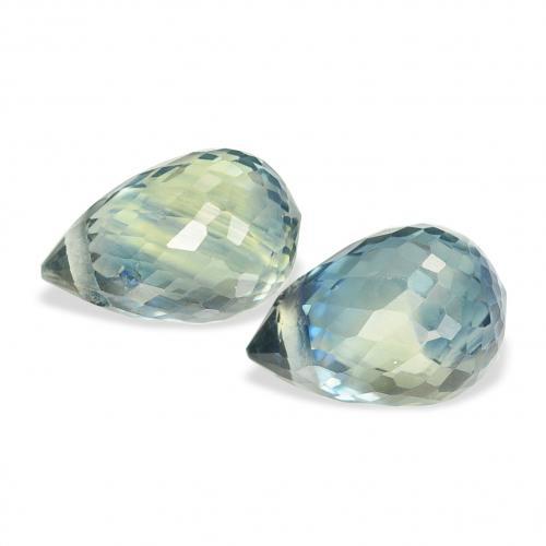 Gemme di Zaffiro Teal-blu naturale da 1.48 ct, Taglio briolette, VVS-VS