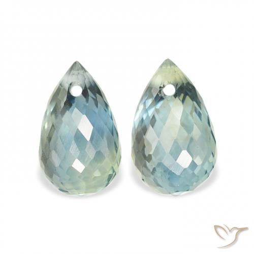 Gemme di Zaffiro Teal-blu naturale da 1.42 ct, Taglio briolette, VS