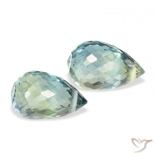Gemme di Zaffiro Teal-blu naturale da 1.42 ct, Taglio briolette, VS