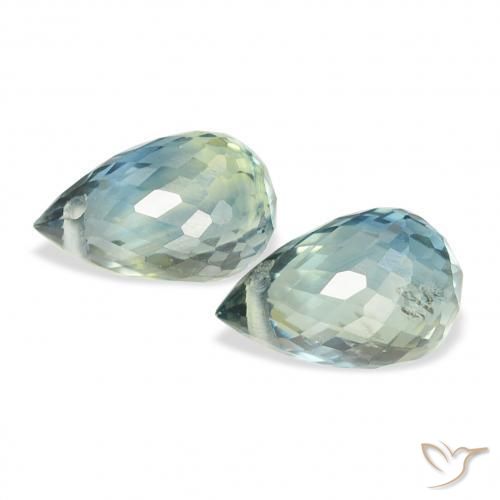 Gemme di Zaffiro Teal-blu naturale da 1.42 ct, Taglio briolette, VS