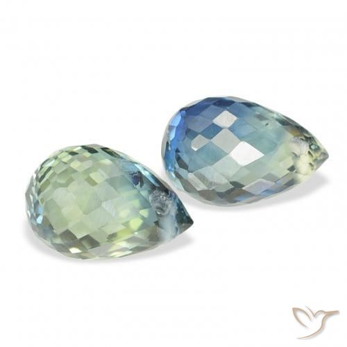 Gemme di Zaffiro Teal-blu naturale da 1.49 ct, Taglio briolette, VVS-VS