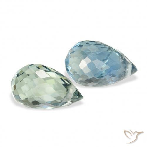 Gemme di Zaffiro Teal-blu naturale da 1.42 ct, Taglio briolette, VVS-VS