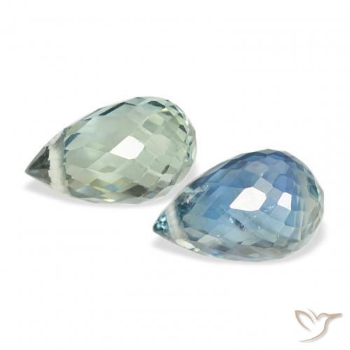 Gemme di Zaffiro Teal-blu naturale da 1.42 ct, Taglio briolette, VVS-VS
