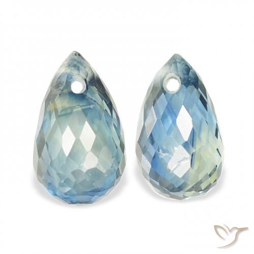 1.71ctw Naturale Teal-blu Zaffiro, Taglio briolette, VS