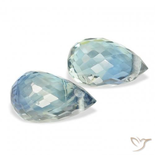 Gemme di Zaffiro Teal-blu naturale da 1.71 ct, Taglio briolette, VS