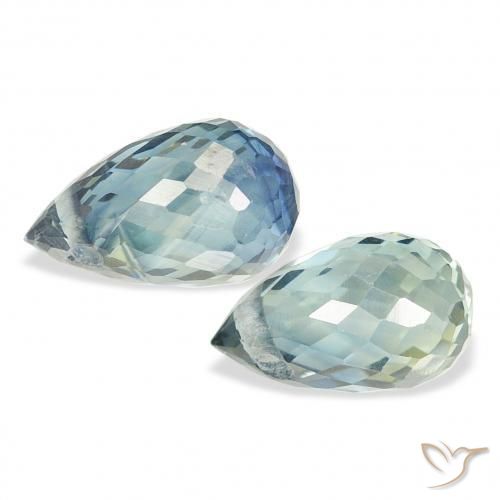 Gemme di Zaffiro Teal-blu naturale da 1.71 ct, Taglio briolette, VS
