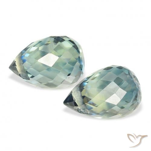 Gemme di Zaffiro Teal-blu naturale da 1.93 ct, Taglio briolette, VS
