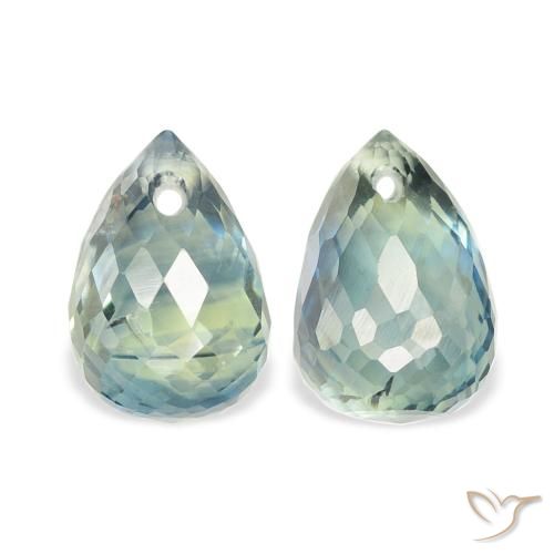 Gemme di Zaffiro Teal-blu naturale da 1.77 ct, Taglio briolette, VS