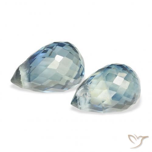 Gemme di Zaffiro Teal-blu naturale da 1.54 ct, Taglio briolette, VS