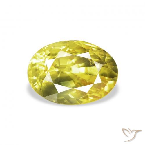 2.99ct Naturale Giallo medio Zaffiro, Ovale, VS