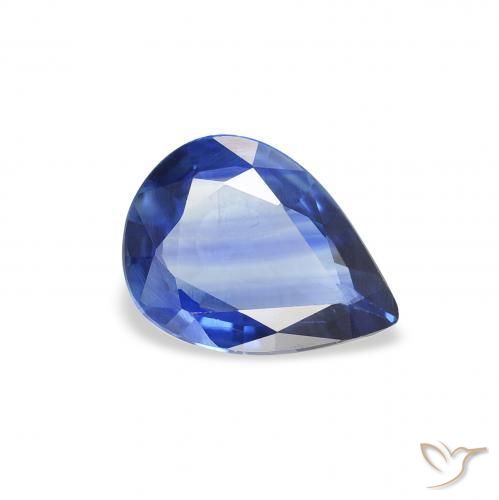 Zaffiro Blu scuro medio naturale da 0.80 ct, Forma a pera, VVS-VS