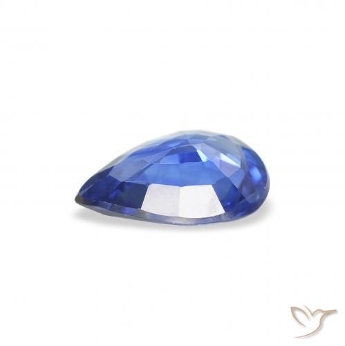 Zaffiro Blu scuro medio naturale da 0.80 ct, Forma a pera, VVS-VS
