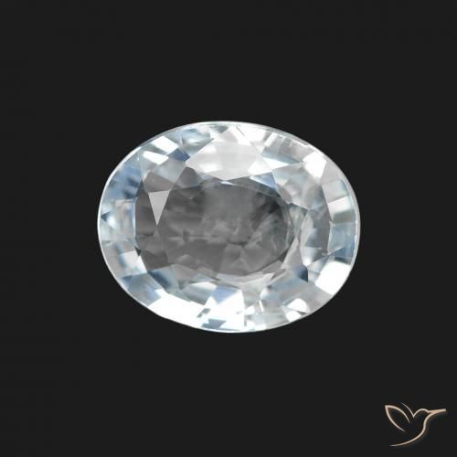 Zaffiro Bianco bluastro naturale da 1.93 ct, Ovale, VS