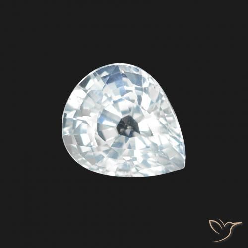 Zaffiro Bianco bluastro naturale da 1.34 ct, Forma a pera, VS