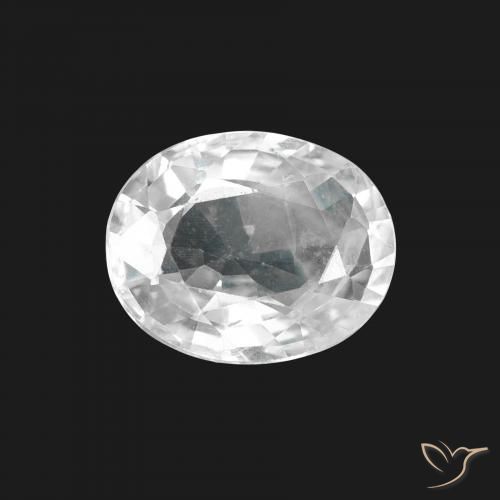 1.67ct Naturale Bianco Zaffiro, Ovale, VS