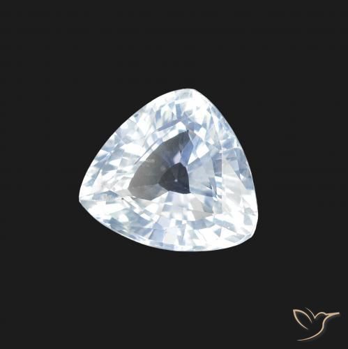 Zaffiro Bianco bluastro naturale da 1.25 ct, Taglio trillion, VS
