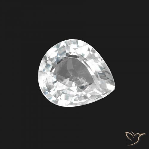 Zaffiro Bianco bluastro naturale da 1.41 ct, Forma a pera, VS