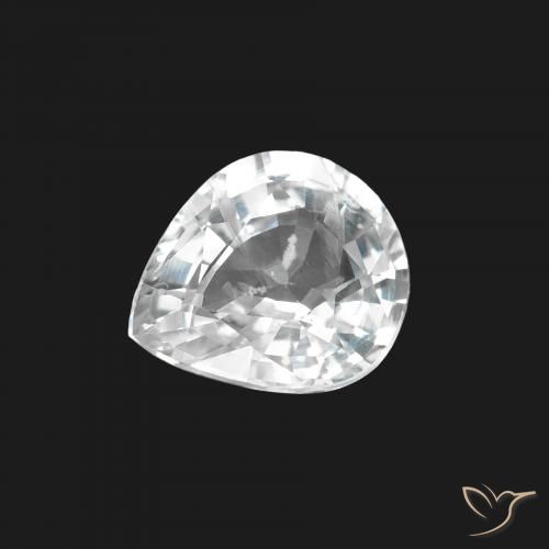 Zaffiro Bianco bluastro naturale da 1.41 ct, Forma a pera, VS