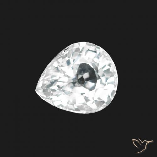 Zaffiro Bianco bluastro naturale da 1.45 ct, Forma a pera, VS