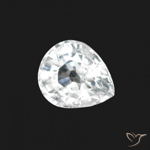 Zaffiro Bianco bluastro naturale da 1.45 ct, Forma a pera, VS