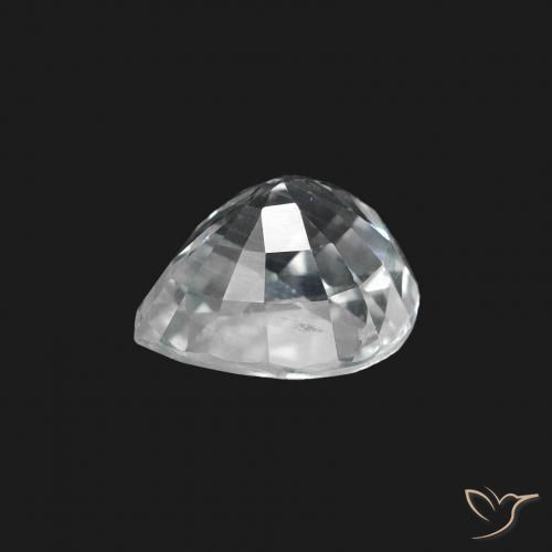 Zaffiro Bianco bluastro naturale da 1.45 ct, Forma a pera, VS