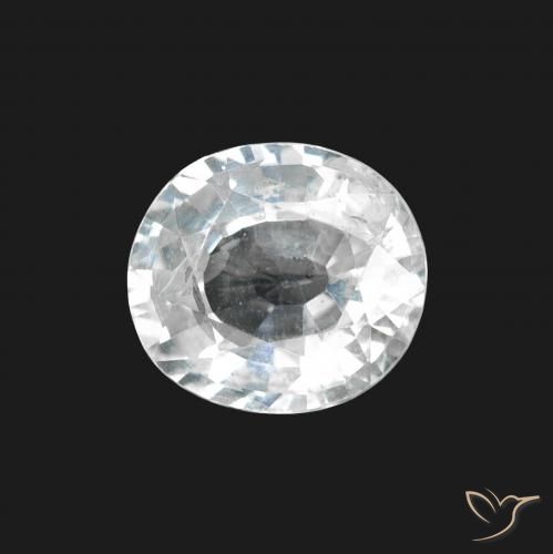 1.64ct Naturale Bianco bluastro Zaffiro, Ovale, VS