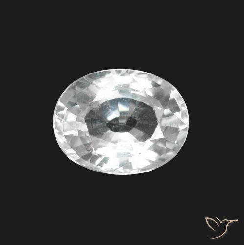 1.50ct Naturale Bianco bluastro Zaffiro, Ovale, VS